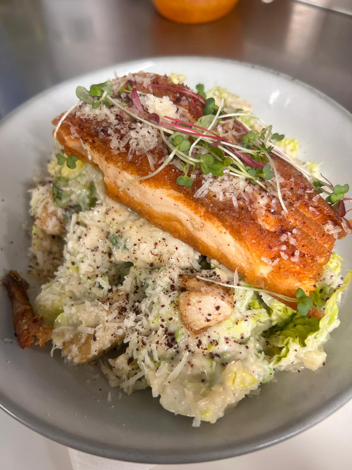 Grilled Salmon Caesar Salad